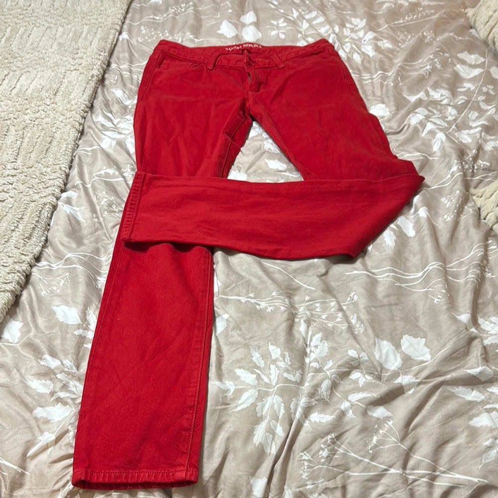 Banana Republic Red Skinny Jeans